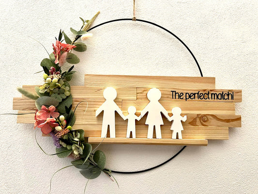 Blumenring family + Schriftzug - no.6